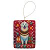 Great Pyrenees Holiday Christmas Porcelain Ornament Christmas Tree Hanging Decorations for Home Christmas Holiday, Rectangle, Gift, Multicolor