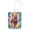 Australian Terrier Christmas Porcelain Ornament Christmas Tree Hanging Decorations for Home Christmas Holiday, Rectangle, Gift, Multicolor