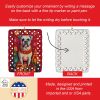 White Boxer Holiday Christmas Porcelain Ornament Christmas Tree Hanging Decorations for Home Christmas Holiday, Rectangle, Gift, Multicolor