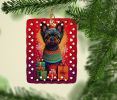 Affenpinscher Holiday Christmas Porcelain Ornament Christmas Tree Hanging Decorations for Home Christmas Holiday, Rectangle, Gift, Multicolor