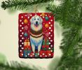 Great Pyrenees Holiday Christmas Porcelain Ornament Christmas Tree Hanging Decorations for Home Christmas Holiday, Rectangle, Gift, Multicolor