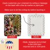 Wirehaired Pointing Griffon and Santa Claus Porcelain Ornament Christmas Tree Hanging Decorations for Home Christmas Holiday, Rectangle, Gift