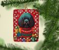 Poodle Holiday Christmas Porcelain Ornament Christmas Tree Hanging Decorations for Home Christmas Holiday, Rectangle, Gift, Multicolor